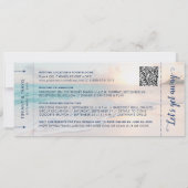 Beach Wedding Boarding Pass All-in-One Kaart (Achterkant)