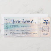Beach Wedding Boarding Pass All-in-One Kaart (Voorkant)