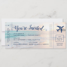 Beach Wedding Boarding Pass All-in-One Kaart