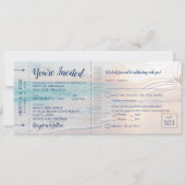 Beach Wedding Boarding Pass All-in-One uitnodiging (Voorkant)