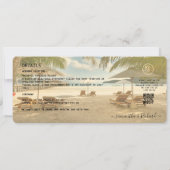 Beach Wedding Boarding Pass Romantic Beach  Kaart (Achterkant)