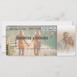 Beach Wedding Boarding Pass Romantic Beach  Kaart