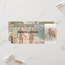 Beach Wedding Boarding Pass Romantic Beach  Kaart