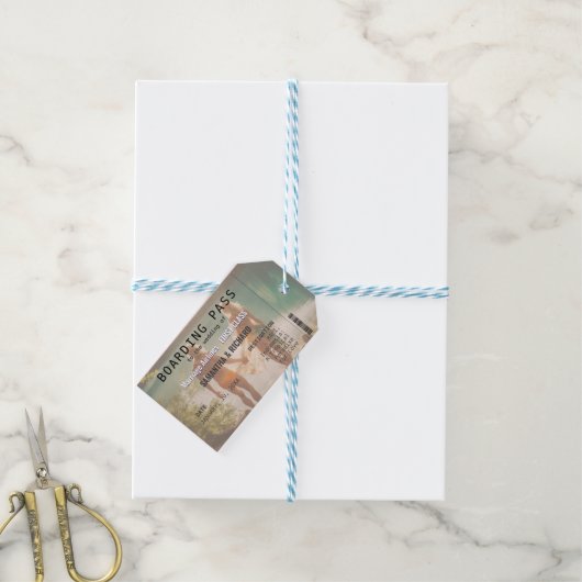 Beach Wedding Boarding Pass Romantic  Cadeaulabel (Met Touw)