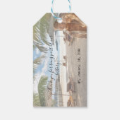 Beach Wedding Boarding Pass Romantic  Cadeaulabel (Achterkant)
