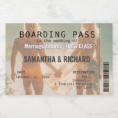 Beach Wedding Boarding Pass Romantic  Likeurfles Etiket (Enkel label)