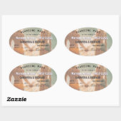 Beach Wedding Boarding Pass Romantic  Ovale Sticker (Vel)