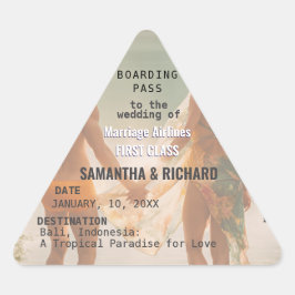 Beach Wedding Boarding Pass Romantic  Sticker