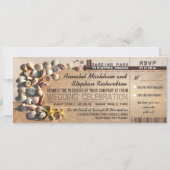 Beach Wedding Boarding Pass Tickets - Uitnodiginge Kaart (Voorkant)