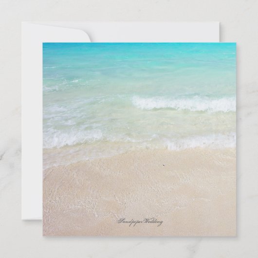 Beach Wedding Breakfast Square Invitaties Kaart (Achterkant)