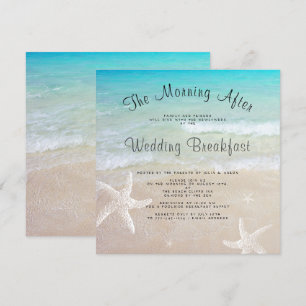 Beach Wedding Breakfast Square Invitaties Kaart