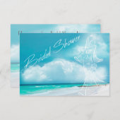Beach Wedding Bridal Shower Uitnodiging (Voorkant / Achterkant)