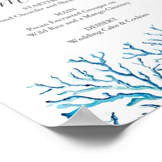 Beach Wedding Buffett Sign Waterverf Starfish Poster (Hoek)