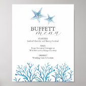 Beach Wedding Buffett Sign Waterverf Starfish Poster (Voorkant)