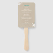 Beach Wedding Celebration Program Handwaaier (Achterkant)