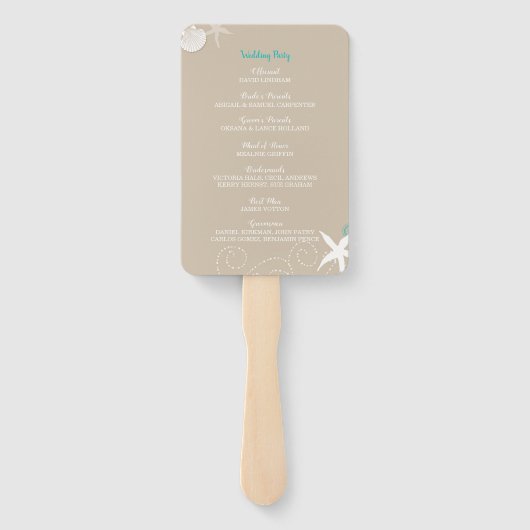 Beach Wedding Celebration Program Handwaaier (Achterkant)