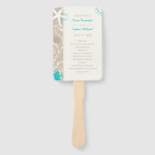 Beach Wedding Celebration Program Handwaaier (Voorkant)