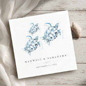 Beach Wedding Cocktail servetten Zee Schildpadden