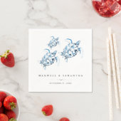 Beach Wedding Cocktail servetten Zee Schildpadden (Insitu)