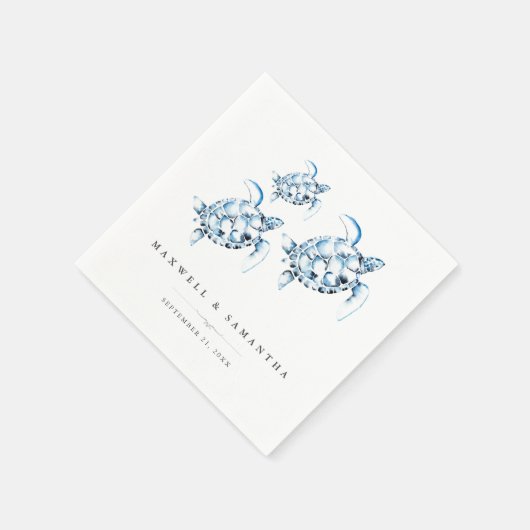 Beach Wedding Cocktail servetten Zee Schildpadden (Hoek)