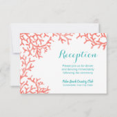 Beach Wedding Coral Reef Reception Kaart (Voorkant)