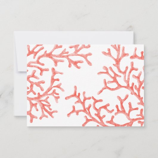 Beach Wedding Coral Reef Reception Kaart (Achterkant)