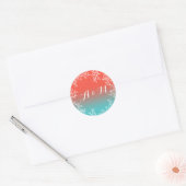 Beach Wedding Coral Reef Starfish Favor Ronde Sticker (Envelop)
