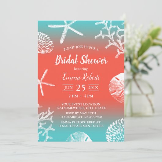 Beach Wedding Coral Reef Vrijgezellenfeest Kaart (Staand voorkant)