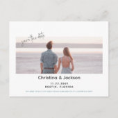 Beach Wedding Couple Foto opslaan Datum Briefkaart (Voorkant)