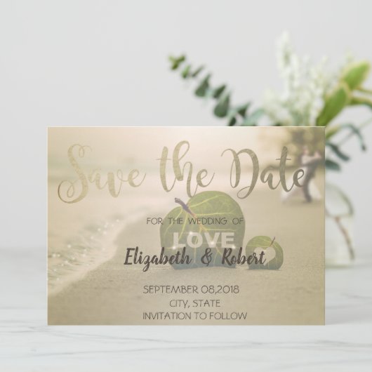 Beach Wedding Couple, hou van sparen op datum Save The Date (Staand voorkant)