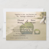 Beach Wedding Couple, Love Invitation Kaart (Voorkant)