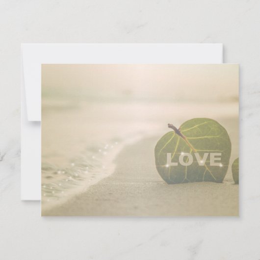 Beach Wedding Couple, Love Rehearsal Dinner Kaart (Achterkant)