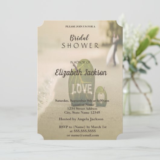 Beach Wedding Couple, Love Vrijgezellenfeest Kaart (Staand voorkant)