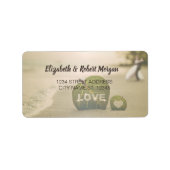 Beach Wedding Couple, Love Wedding Label (Voorkant)