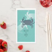 Beach Wedding Crab Couples Name Servet (Insitu)