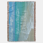 Beach Wedding Custom Personalized Pas getrouwd Deken (Voorkant Verticaal)