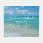 Beach Wedding Custom Personalized Pas getrouwd Fleece Deken (Voorkant (Horizontaal))
