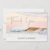 BEACH WEDDING DANK JE KAART | OCEAN SUNSET (Voorkant)