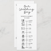 Beach Wedding Day Timeline Flat Programma Programmakaart (Voorkant / Achterkant)
