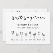 Beach Wedding Day Timeline Programma Programmakaart (Voorkant / Achterkant)