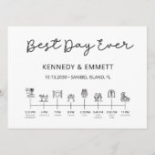 Beach Wedding Day Timeline Programma Programmakaart (Voorkant)