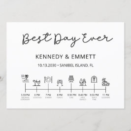 Beach Wedding Day Timeline Programma Programmakaart