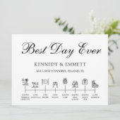 Beach Wedding Day Timeline Programma Programmakaart (Staand voorkant)