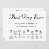 Beach Wedding Day Timeline Programma Programmakaart (Voorkant / Achterkant)