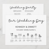 Beach Wedding Day Timeline Programma Programmakaart (Voorkant / Achterkant)