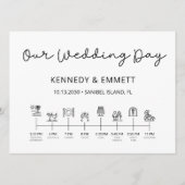 Beach Wedding Day Timeline Programma Programmakaart (Voorkant)