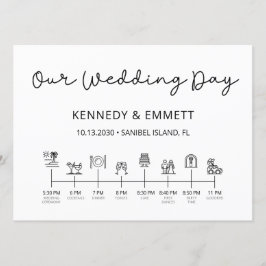 Beach Wedding Day Timeline Programma Programmakaart
