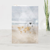 Beach Wedding Destination Passport Wereldkaart (Achterkant)
