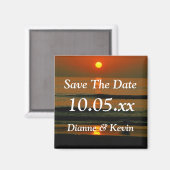 Beach Wedding Destination Sunset Photo Save Date M Magneet (Voorkant / Achterkant)