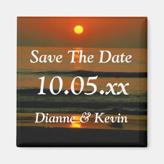 Beach Wedding Destination Sunset Photo Save Date M Magneet